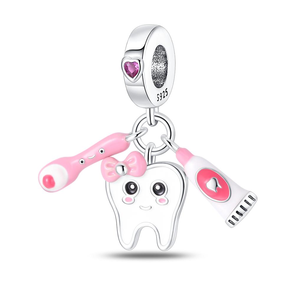 Trendy Copper Ambulance Beads & Stethoscope Medical Box Dangle Charm Fits Bracelet Thanksgiving Nurse'S Day Gifts