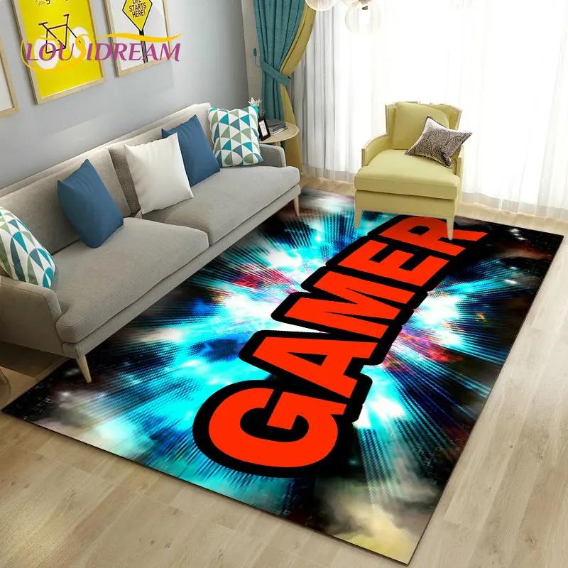 Duży dywan 3D Cartoon Gamer Game Over, dywan do salonu, sypialni, pod sofę, wycieraczka, dekoracja, mata podłogowa antypoślizgowa do zabawy dla dzieci