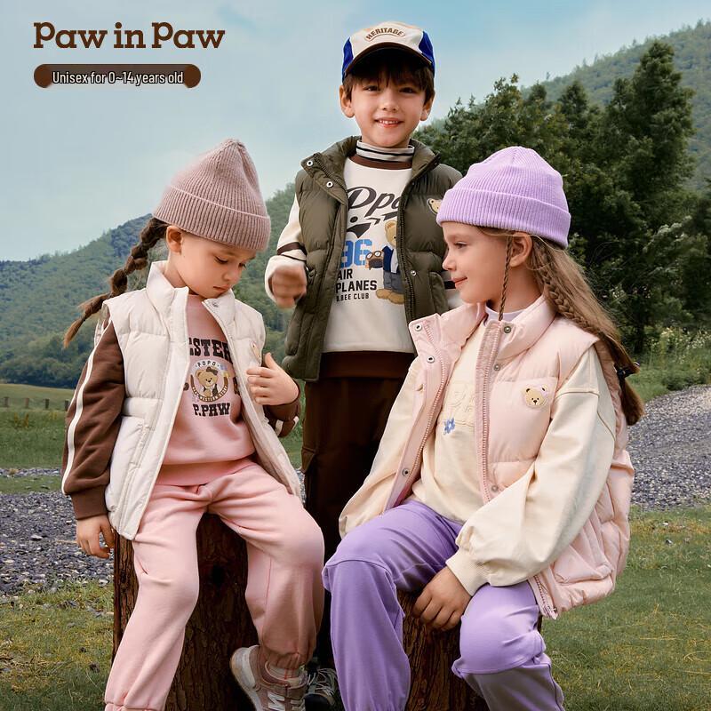 PawinPaw 2025 Осень/Зима Унисекс Мультяшный Медведь Рабочий Пуховый Жилет 120