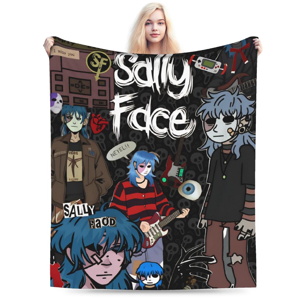 Sally Face Game Anime SF Flannel Blanket Winter Warm Soft Bedding Throws for Boy Girl Couch Bed Pattern Bedspread Sofa Bed Cover