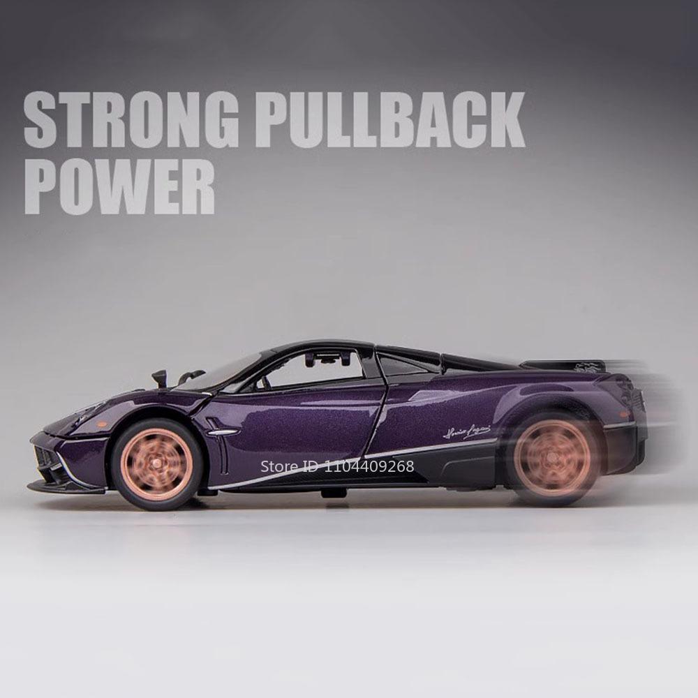 1:32 Scale Pagani Dinastia Huayra BC Car Model Toy Sound Light Gull Wing Door Alloy Diecast Supercar Models Boys Kids Gifts