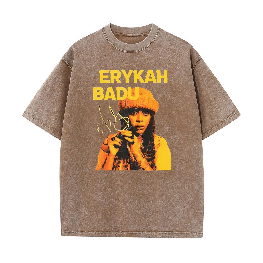 Erykah Badu Vintage Graphic T Shirt Women Men 90s Oversized Cotton T Shirt Unisex Streetwear Tee Loose Fit Short Sleeve