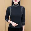 New Winter Slimming Velvet High-Neck Shirt - Warm, Fashionable & Age-Reducing