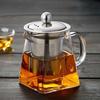 Heat Resistant Glass Teapot with Stainless Steel Tea Infuser Filter Flower Kettle Kung Fu Set  Puer Oolong