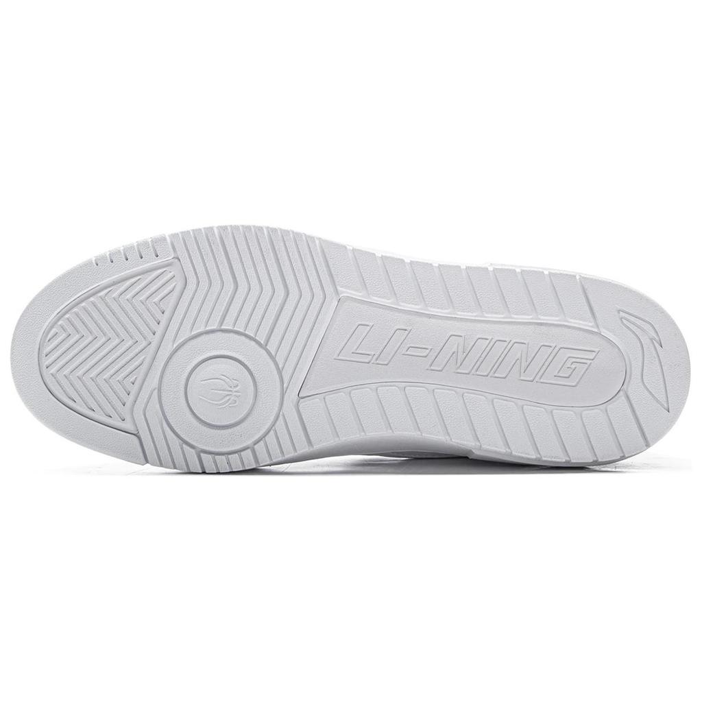 Li Ning Rising Stars Slip Resistant Cushioning Abrasion Resistant Breathable Low top Skateboard Shoes Unisex White ABCV007-2