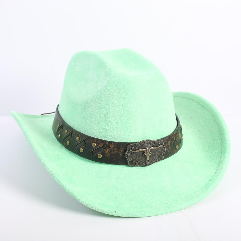 New Color Western Cowboy Hat Men's and Women's Commuting Versatile Simple Wind Wide Brim Top Hat Sun Hat