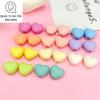 Perles Macaron Cœur - Cœur Pêche en Caoutchouc Tactile pour Collier, Bracelet et Accessoires de Cheveux DIY (E18)