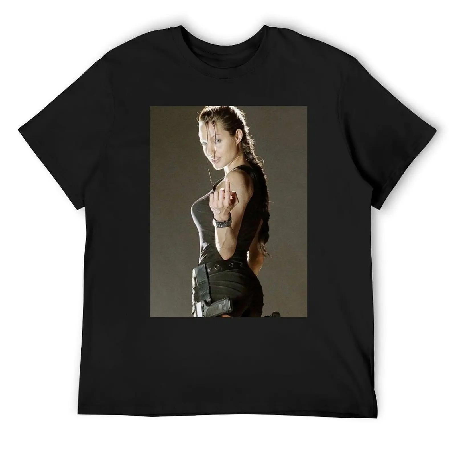 2026Art Angelina Jolie Minimalist T-Shirt Street Wear Graphic T Shirts Unisex Hot Product High Quality Soft Breathable Tee S