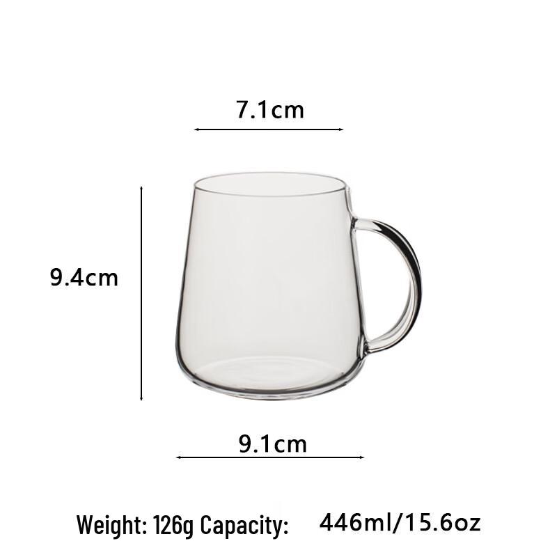 Zhi Shi Electroplated Handle Heat-Resistant Glass Cups (Set of 2)