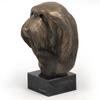Bearded Collie, Highland Collie, Mountain Collie - Dog statue, bust on stone base, sculpture, trophy for dog show by Art-Dog brand