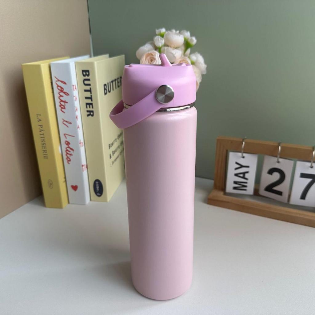 Portable Thermos Mug 316 Stainless Steel Sports Water Bottle with Straw, Large Capacity for Outdoor/Home Use.