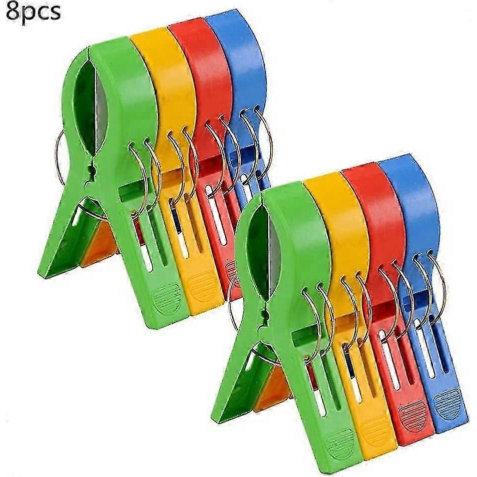 Premium Jumbo Beach Towel Clips - 8 X Large XXL Clothespins Clothespins 25-26