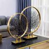 Metal Handicrafts Artificial Plants Tree Trunk Statue Branch Decorative Figurines Geometric Ring Home Decoration Accessories