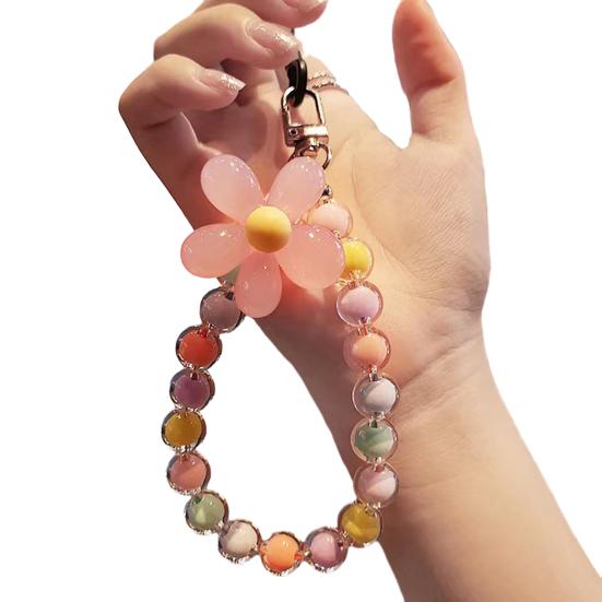 

Ремешок на запястье с ремешком, цветочное украшение, сверхлегкий брелок для телефона, защита от потери, для женщин разноцветный