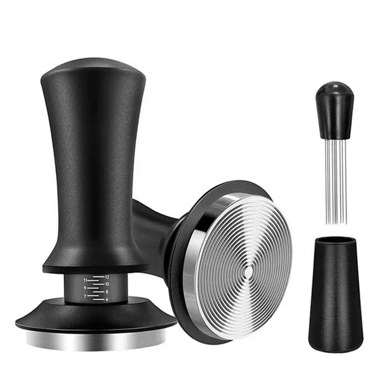 Coffee Tamper Spring Espresso Tamper 51mm 53mm 58mm Coffee Tampers and Coffee Stirrer Stainless Steel Tampers Coffee Accessories