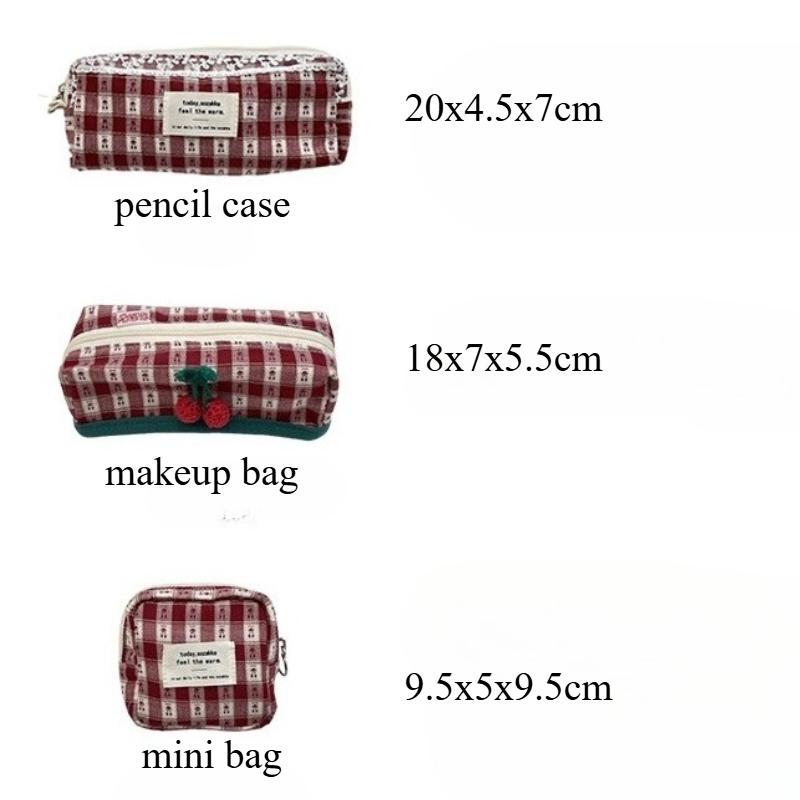 Plaid Cosmetic Bag for Women Christmas Gift Travel Makeup Organizer Portable Storage Pouch Autumn Winter New Style