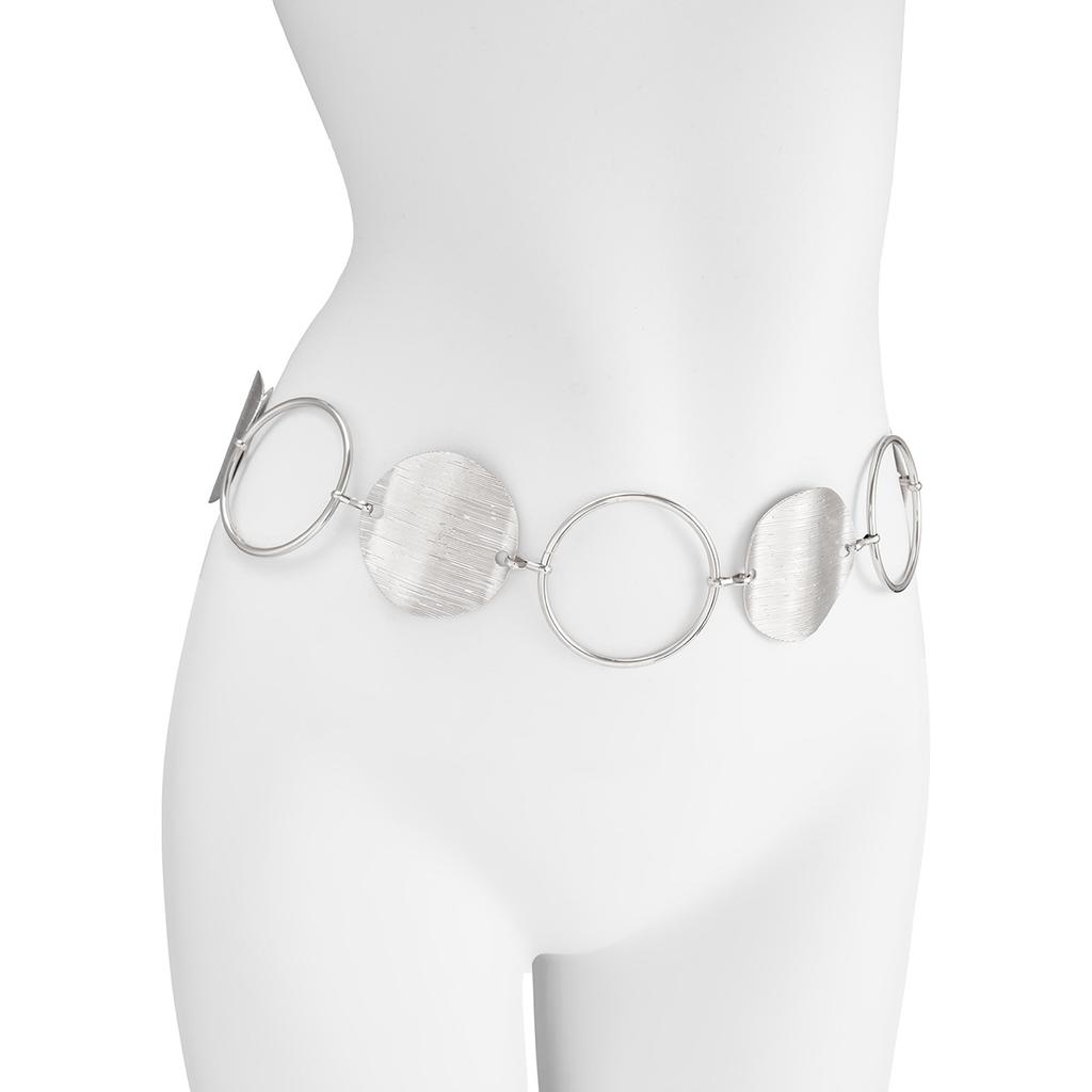 Fashion Retro Metal Ring Splicing Waist Chain Female, Design Sense Brushed Disc Waist Body Chain