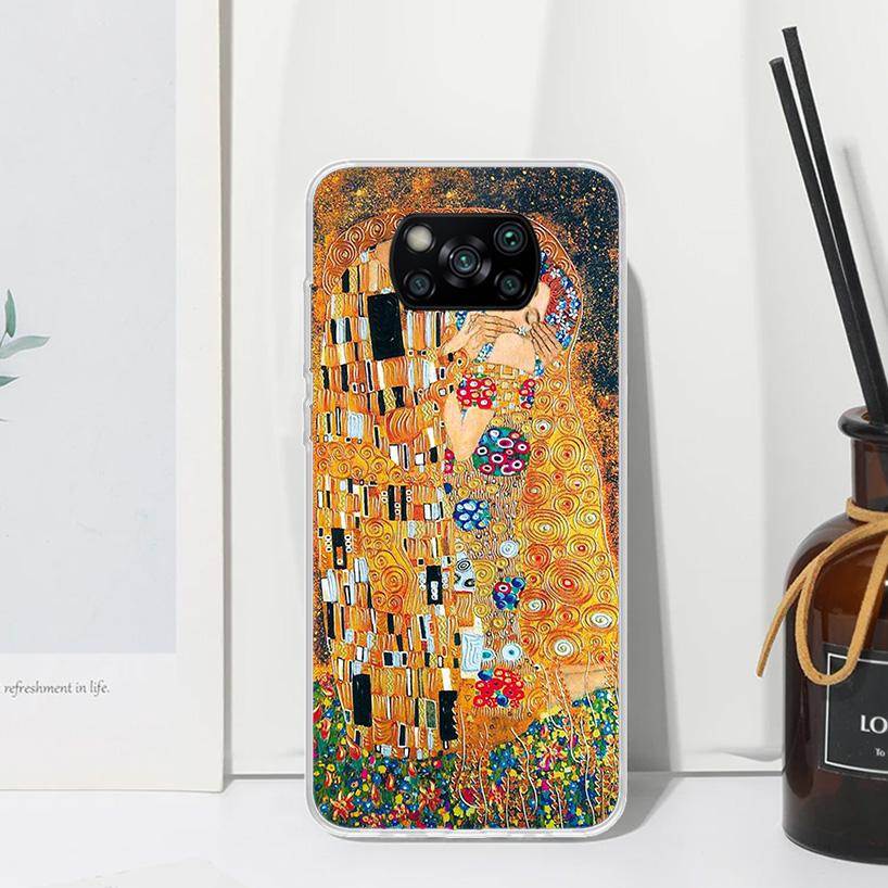 

Kiss by Gustav Klimt Desig Phone Case For Xiaomi Poco X7 X6 X5 M7 M8 Pro F7 Ultra Redmi 15C 15 13C 13 12C 12 10 10C 10A Art Fund Redmi 10C