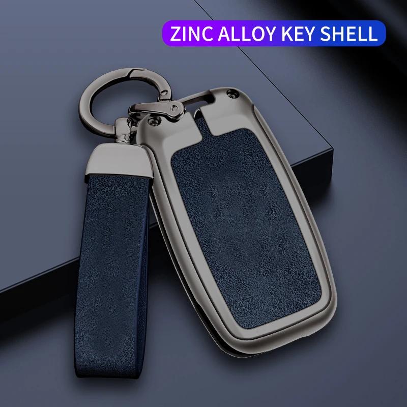 Zinc Alloy Leather Car Key Case Cover Shell For Kia Carens Ceed Rio 3 Sportage Optima Sorento Cerato Soul Forte Seltos Sid K2 K3