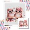 New Arrival 5D DIY Full Circle Diamond Painting "Pink Owl Couple" Embroidery Cross Stitch Home Decor Gift