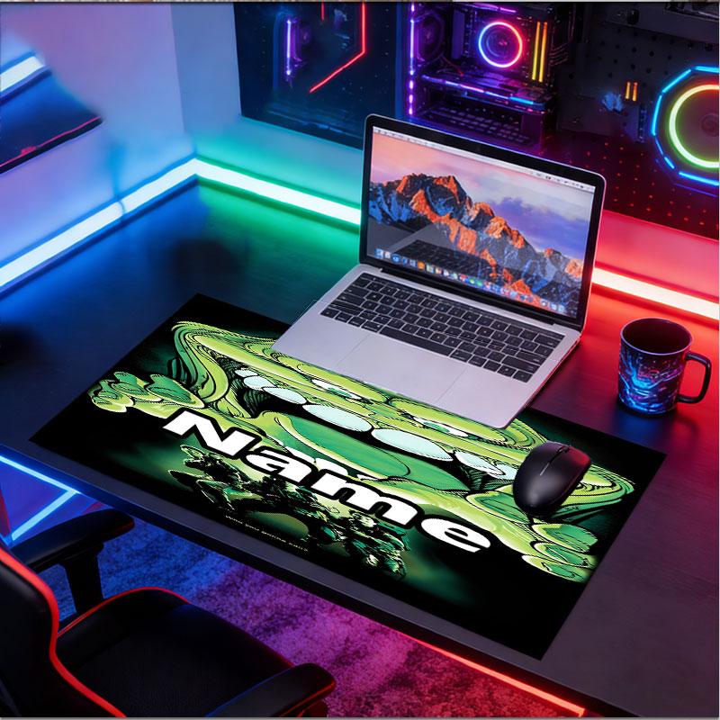 Custom Name Personalized Ghostbusters Pattern Mousepad, Laptop PC Desk Mat, Decorative Desk Mat for Home Keyboard Pad Gift