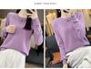Women's Round Neck Hollow Out Wool Knit Sweater - Slimming Seamless Long Sleeve Pullover