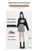 Women's High-Waisted Gray Polka Dot Woolen Half-Skirt - Slimming, Thickened, Petite Fit for Autumn/Winter 2025