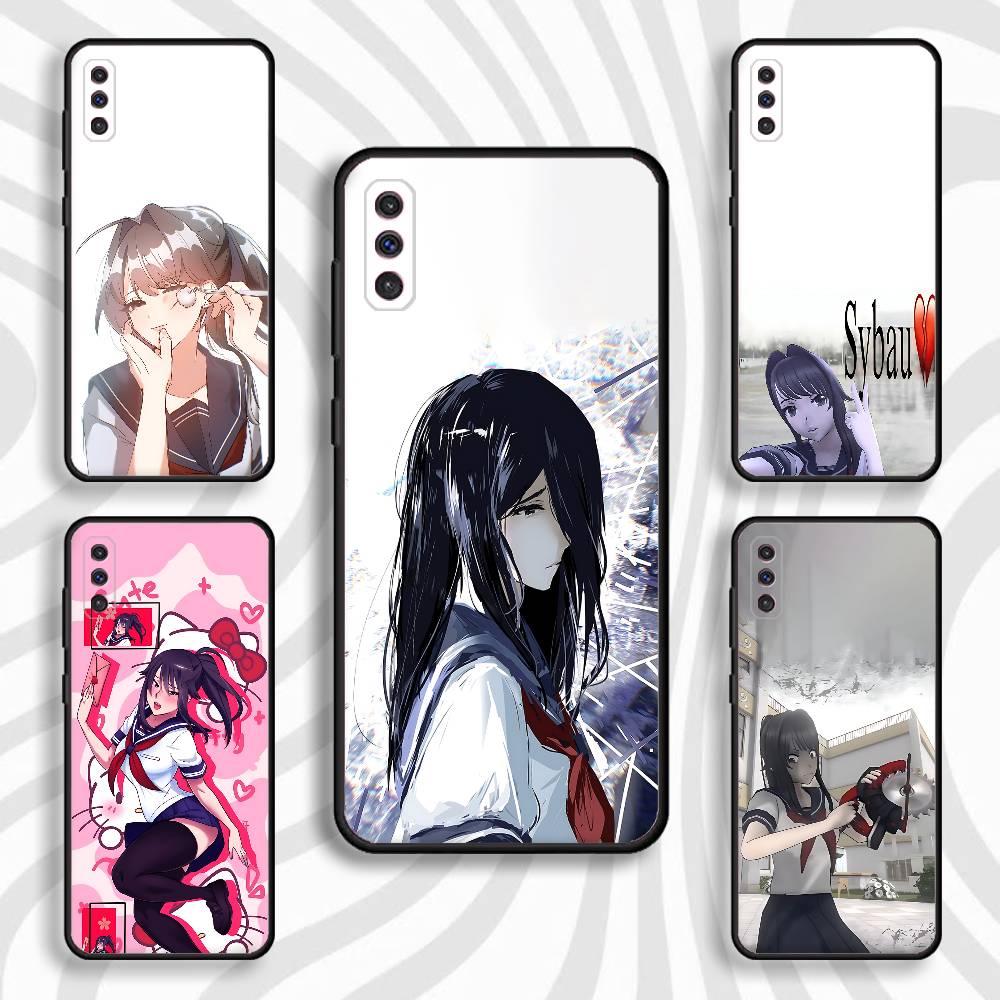 Y-Yandere Simulator Ayano Aishi Handyhülle für Samsung S10, S21, FE, S21, S26, S25, S24, S23, Ultra, S9, S22, Plus Schwarz Stoßfestes TPU