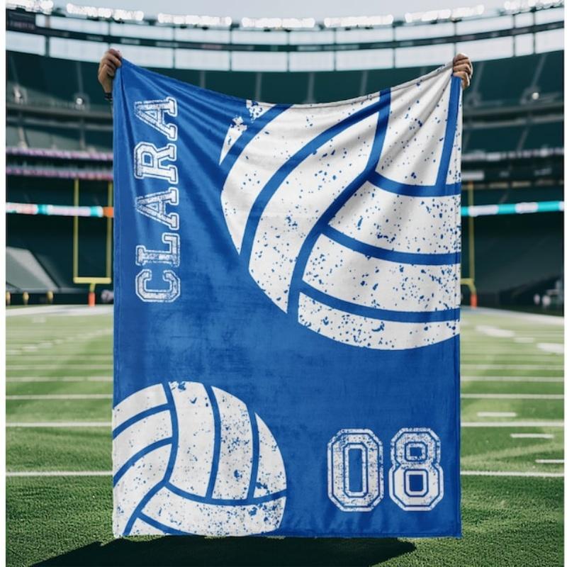 Football Print Blanket Flannel Blanket Home Decor Sofa Blanket Kid Blanket Ball Sports Birthday Gifts