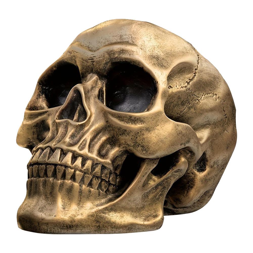 Halloween Skull Head Model Resin Horror Skull Statue Life Size for Indoor Desk Decor