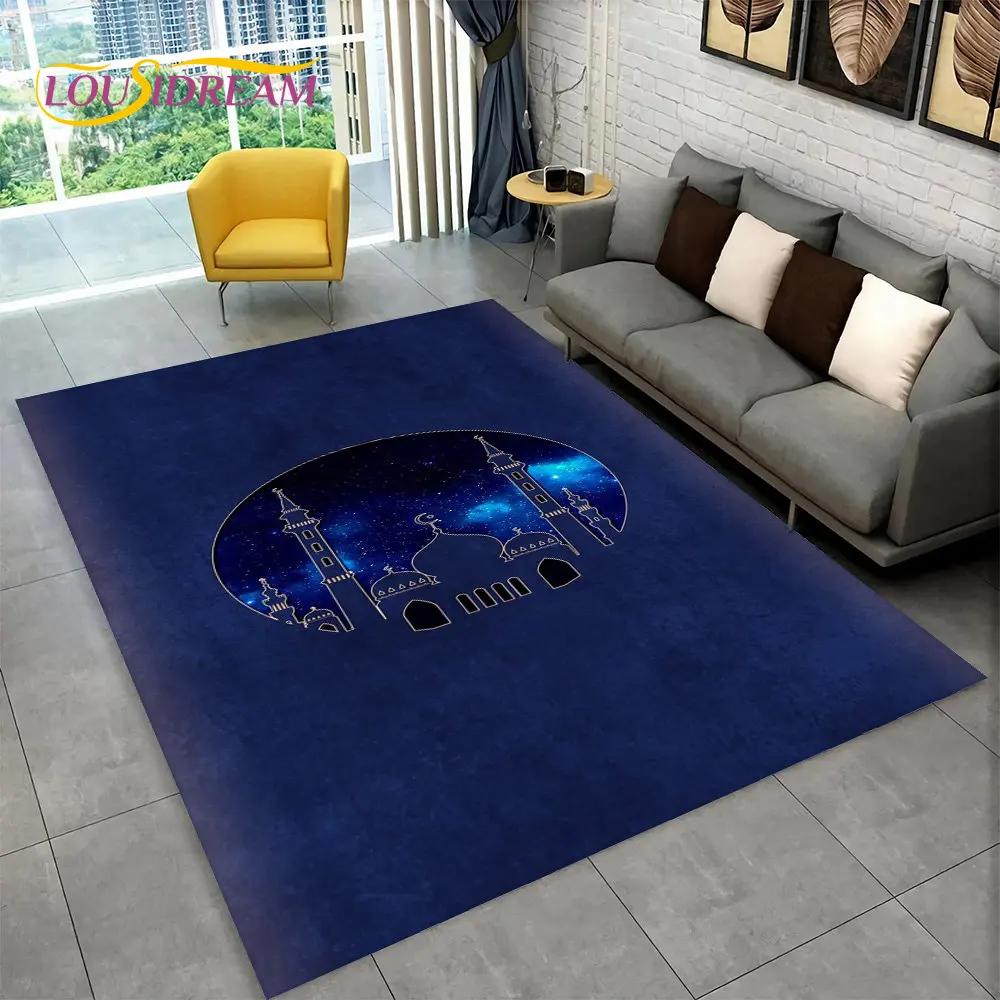 Islam Muslim Portable Prayer Kneeling Poly Mats,Carpet Rug for Living Room Bedroom Sofa Mosque Decor,Waterproof PrayerFloor Mat