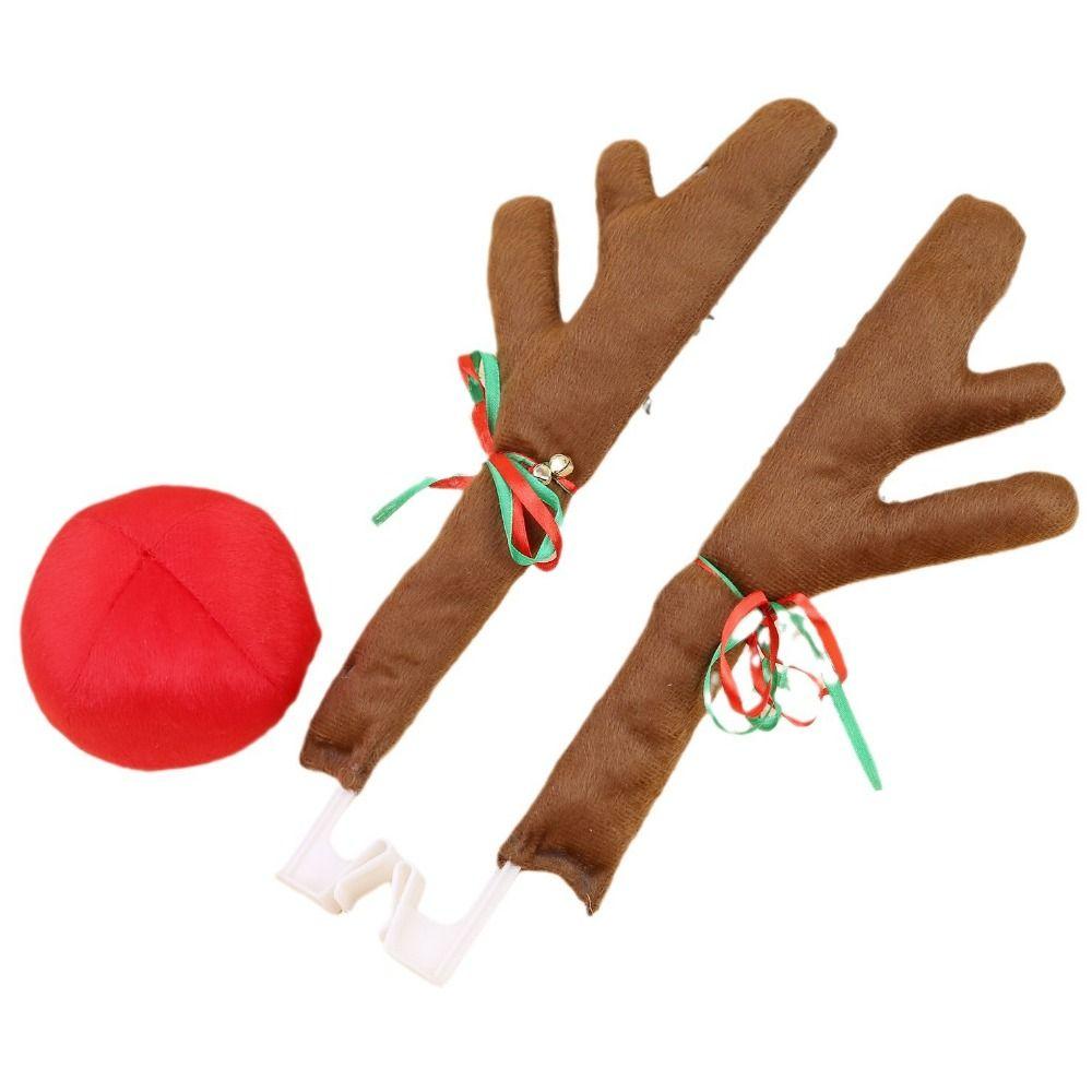 Deer Horn Cute Christmas Car Decorations Cartoon Car Reindeer Antler Kit  Reindeer Christmas Decor