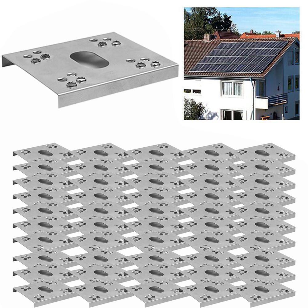 

50pcs C-Shaped Steel Photovoltaic Conductive Sheet Solar Panel Grounding Clip/Washer Solar Grounding Conductive Sheet