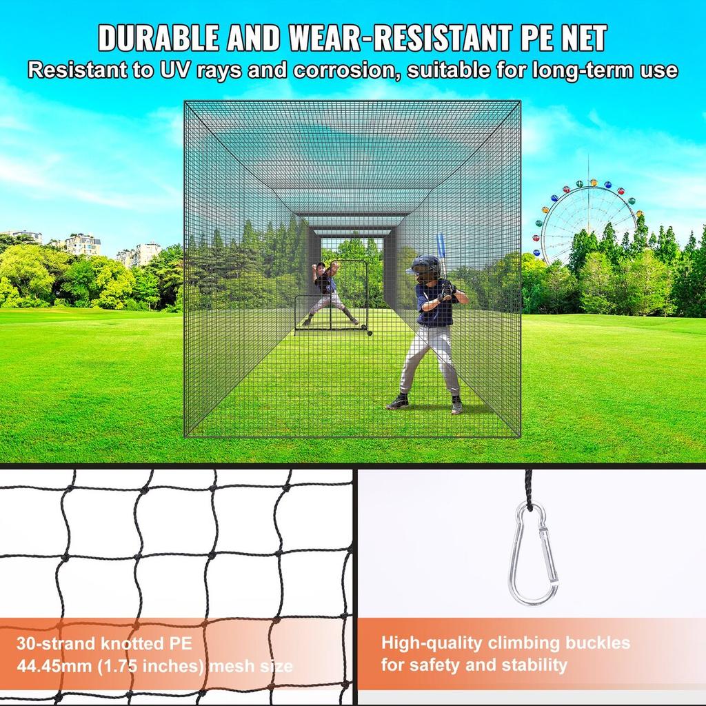 Baseball Batting Netting, Professional Softball Baseball Batting Hitting Training Net, Practice Portable Pitching Cage Net with Door & Carry Bag,