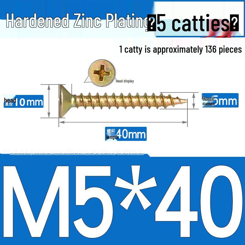 Colorful Zinc Cross Flat Head Self-Tapping Ecological Fiberboard Screw