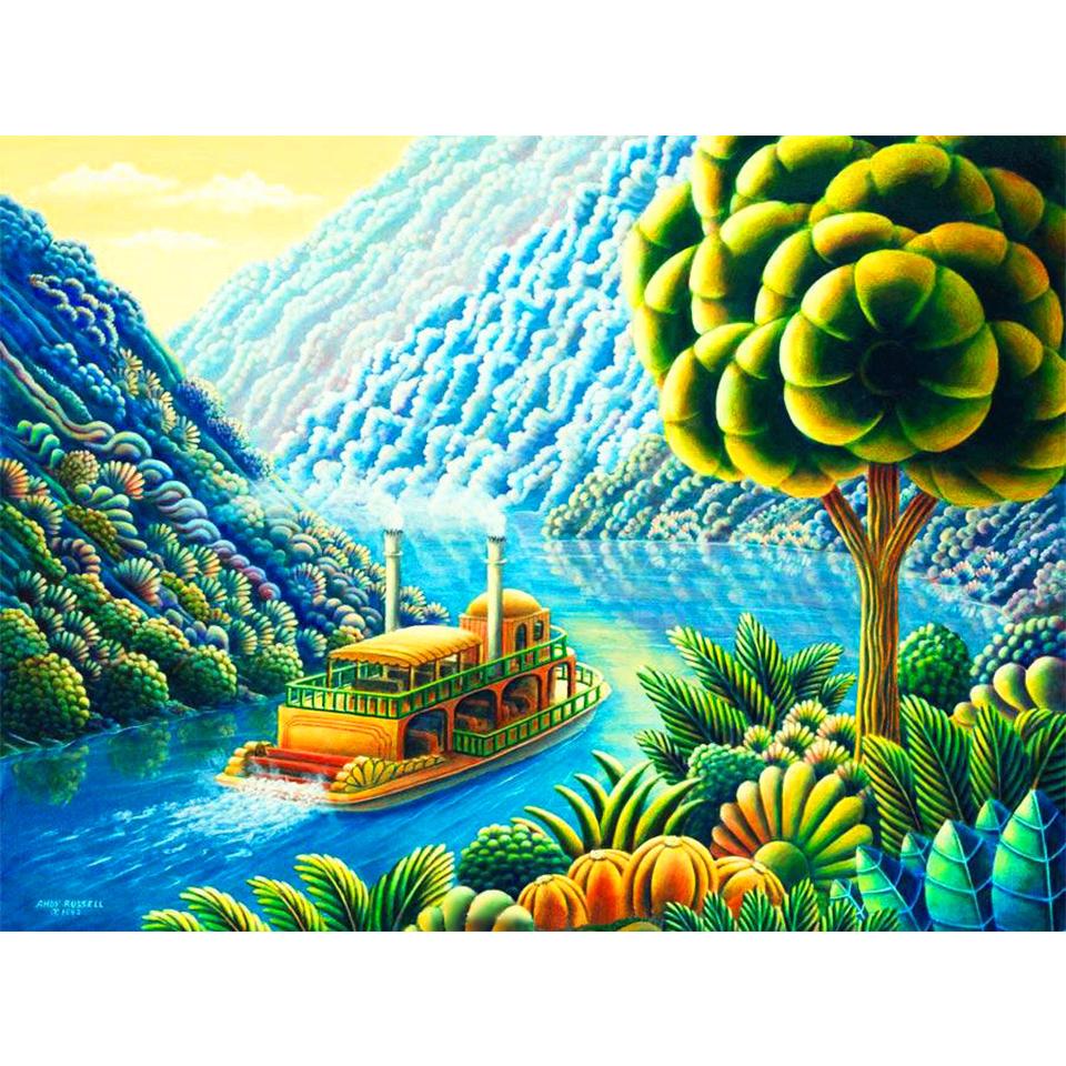 5D DIY Diamond Painting Landscape Scenery Cross Stitch Kit Full Round Rhinestone Embroidery Mosaic Home Decoration Gifts
