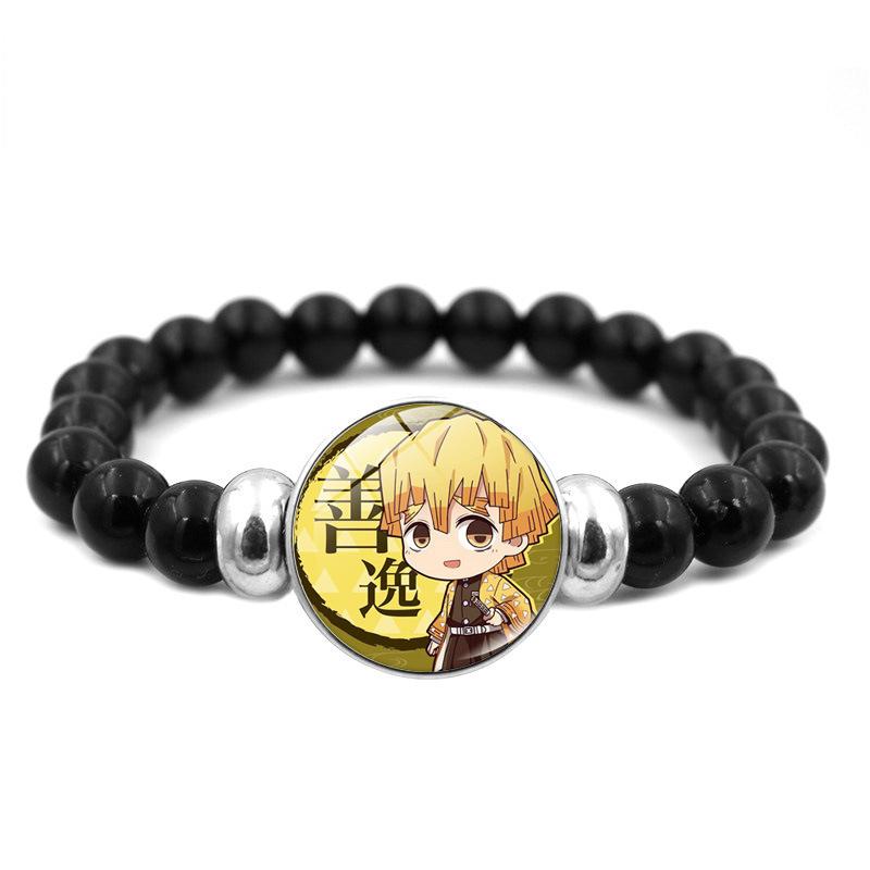 Slayer Demon Fashionable Bead Bracelet Glass Handmade Elastic Cartoon Accessory Unisex Gift
