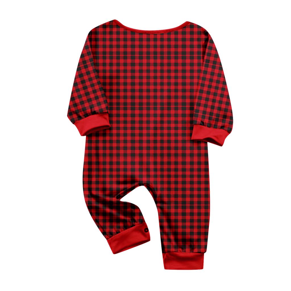 Matching Family Christmas Pajamas Set Long Sleeve Round Neck Top and Pants Loungewear for Women Men and Kids