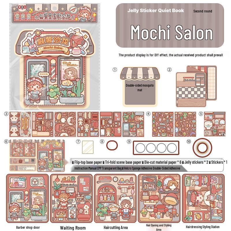 Mochi Jelly Sticker Book: DIY Cartoon Quiet Book for Girls – New Style, No-Cut, Handmade