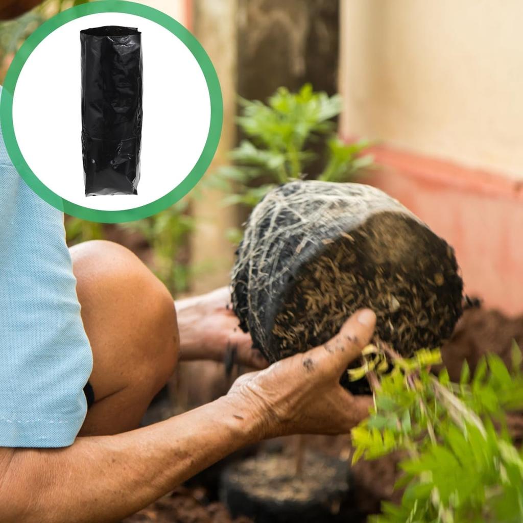 100pcs Plastic Nursery Bags for Gardening Lightweight Planting Pouches Excellent Water Permeability for Fruits Vegetables and Flowers