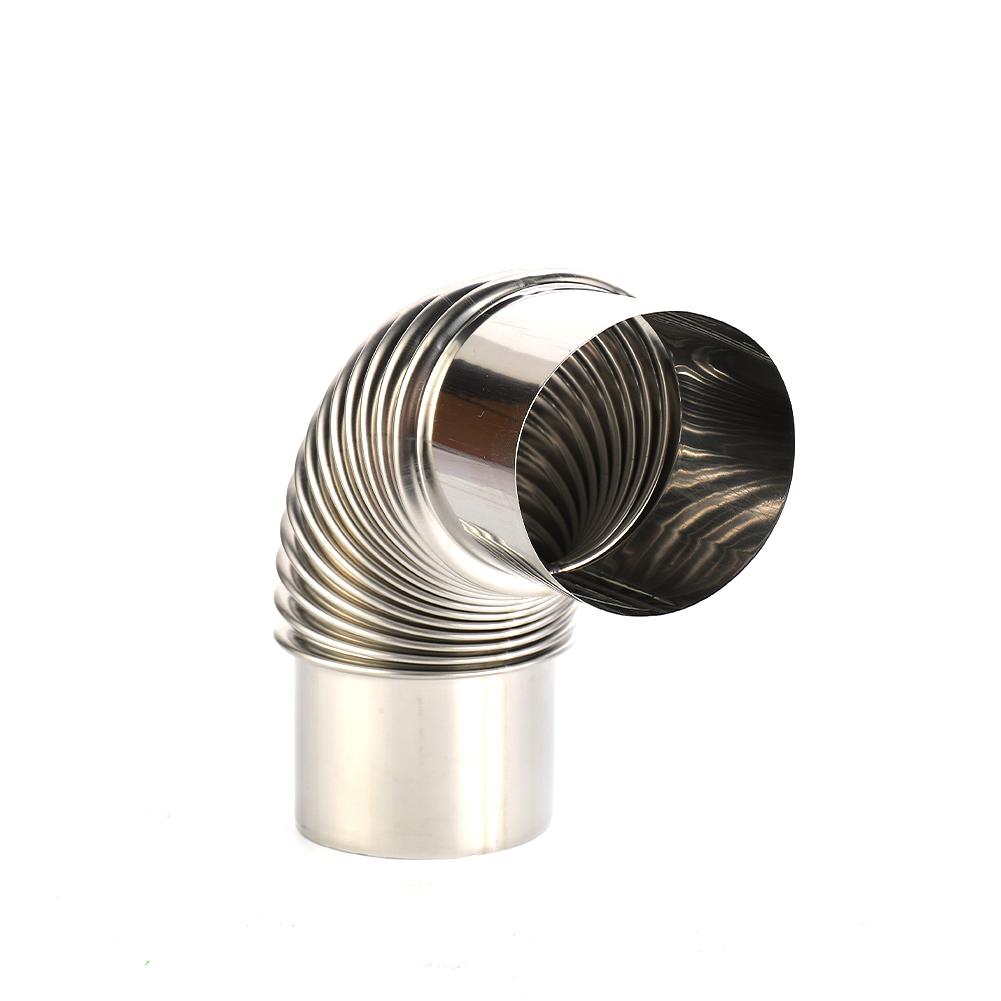 60/70/80mm 90 Degree Flue Elbow Pipe Chimney Liner Bend Stainless Steel Multi Flue Stove Pipes Wood Stoves Chimney