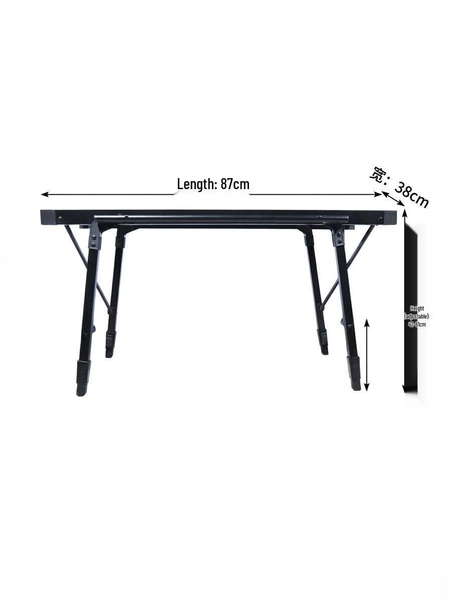 Albatross Adjustable Aluminum Folding Camping Table - Portable Roll-up Picnic BBQ Table чёрный