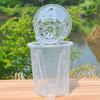 Clear Orchid Pot Breathable Flower Pot with Saucer Plant Pot with Side Ventilation Holes Drainage for Phalaenopsis Healthy Growth