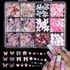New Foreign Trade Mixed Nail Art Decorations Five-Petal Flower Ice-Transparent Three-Dimensional Butterfly Stickers Decals