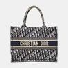 [Usato] Borsa Tote Media Tela Blu Ricamo Monogramma Borsa a Mano - Ottime Condizioni #7AWINR
