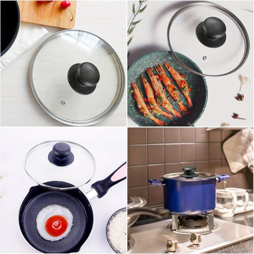 4 Stück Topfdeckelknöpfe, Topfdeckelgriff Ersatz, Topfdeckelknöpfe, Universeller Küchen-Bakelit-Oberteil-Ersatz für Töpfe und Pfannen