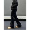 Blaexit American High Street Washed Black Denim Men's Micro-Pull Straight-leg Silm Retro Cleanfit Pants