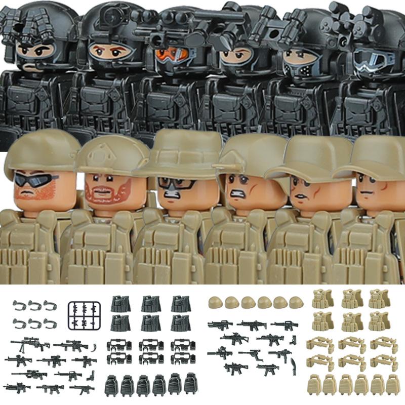 City SWAT Ghost Commando Figures Special Forces Figures Building Blocks UN Army Soldier Police Military Weapone Bricks Toys