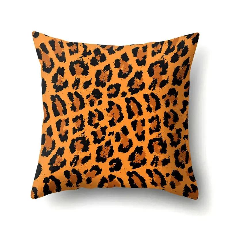 Kissen Überwurf Bezug Heimdekoration Wohnzimmer Sofa Sitz ful Leopardenmuster Polyester Kissen,(5)