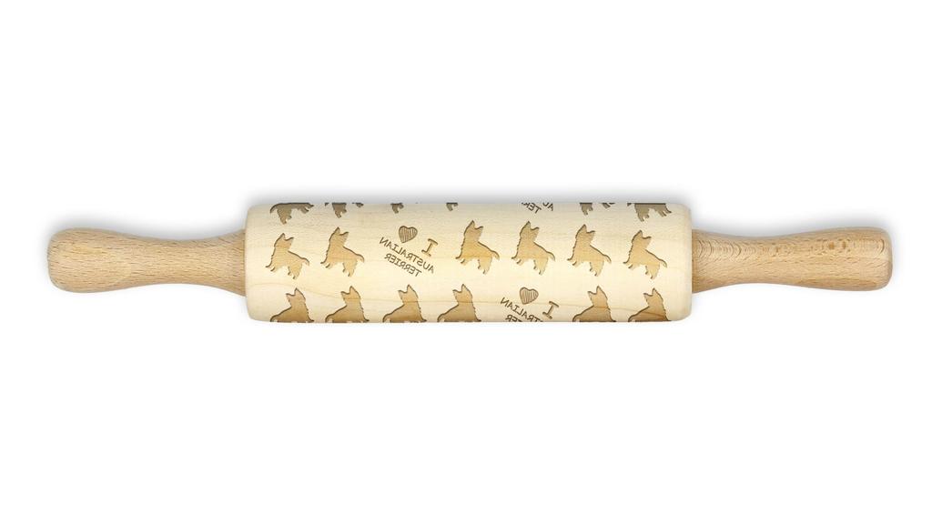Australian Terrier, Aussie – Small rolling pin with a dog, patterned dough roller | Art-Dog